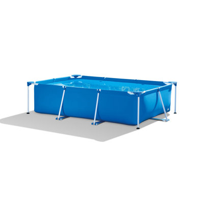 9.8Ft X 29.5In Rectangular Frame Above Ground Swimming Pool With Filter Pump