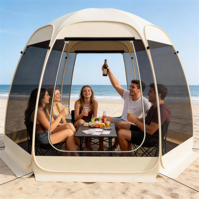 Tente de maison moderne avec moustiquaire et vue panoramique à 360 °
