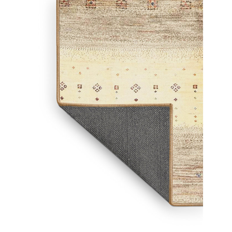Tapis contemporain gris / jaune, Rectangle 5 pi x 7 pi