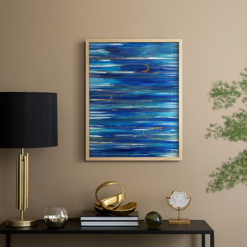 Waterworld Framed Print - Solid Wood, Natural, 11" H x 9" W