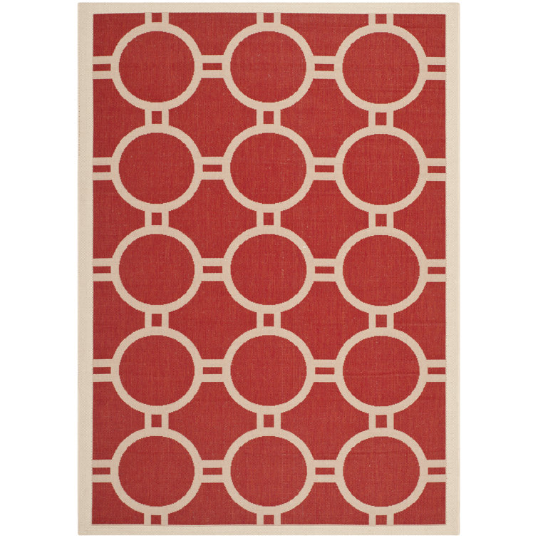 Arneshia Geometric Red/Bone Area Rug