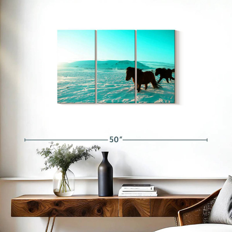 Brampt, chevaux islandais, H 20 po x l 33 po