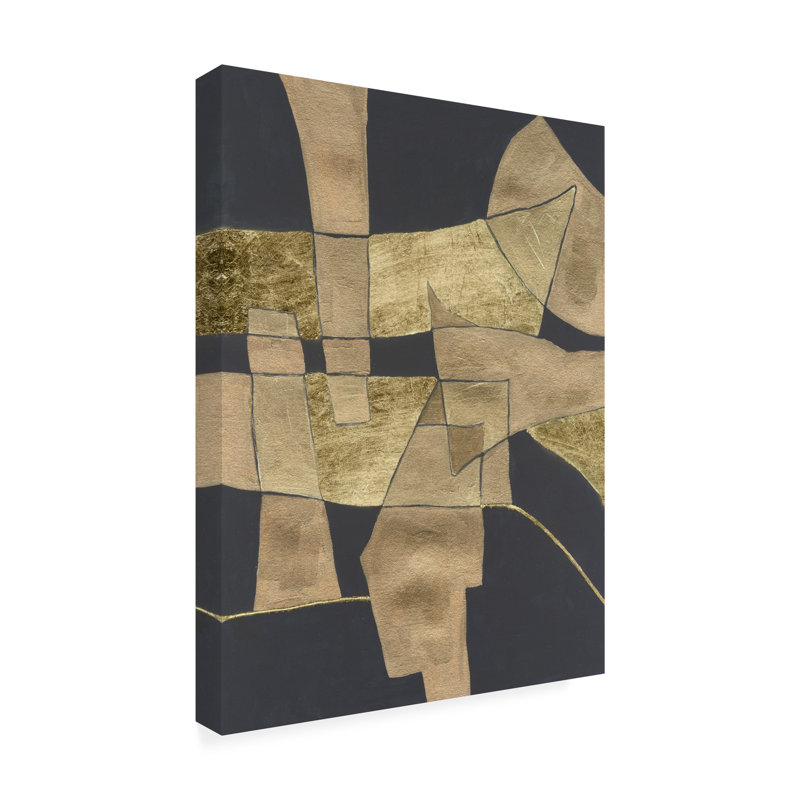 Art mural sur toile tendue - «Gold Pastiche III» de Michael Willett pour décoration de salon, de chambre à coucher ou de bureau - 35 x 47
