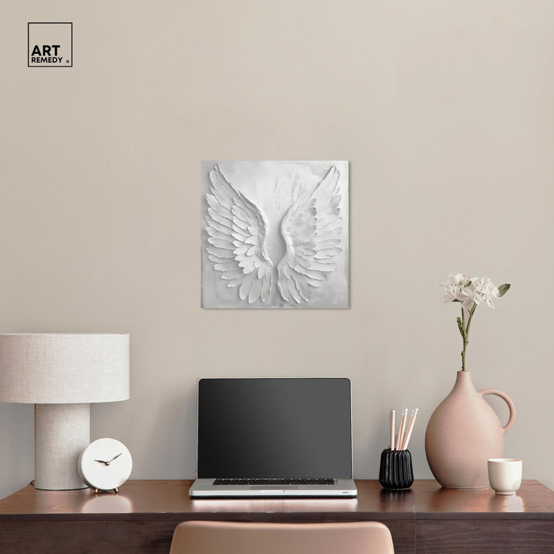Wings of Pure Radiance III Canvas Wings Wall Art by Art Remedy, 16" H x 16" W x 1.5" D, Wrapped Canvas