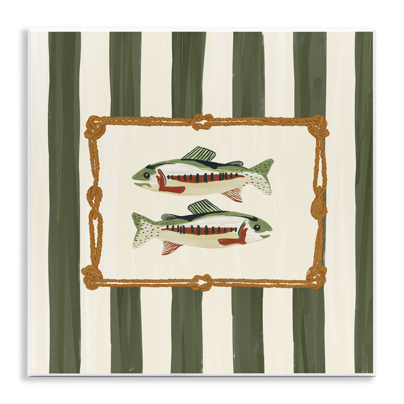 Poisson maritime avec plaque murale avec bordure en corde, design par Veronica Lara