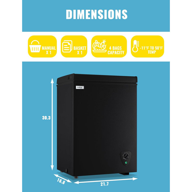 WANAI Deep Small Chest Freezer 3.0 Cu.Ft