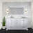 White Double Bath Vanity 60 In. W X 22 In. D-117844596