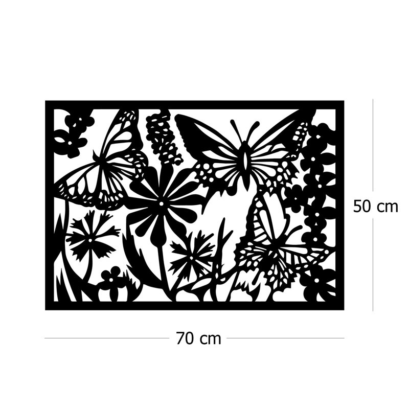 Élégant accessoire mural décoratif en métal, noir, 19,7 po x 27,6 po | Fabrication 100% métal, épaisseur: 0,08 pouce | Conception murale facile à installer, parfaite pour les décors modernes et les espaces de bureau