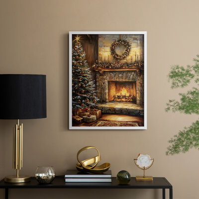 «Christmas Holiday Art», reproduction encadrée Dxxxv - bois massif