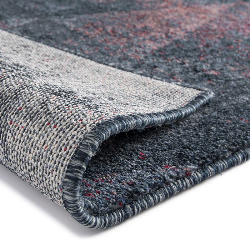 Estes Soft Low Pile Anthracite Rug, Rectangle 80 x 150cm