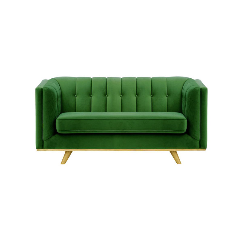 Afsheen 2-Seater Velvet Sofa, 2, Dark Green