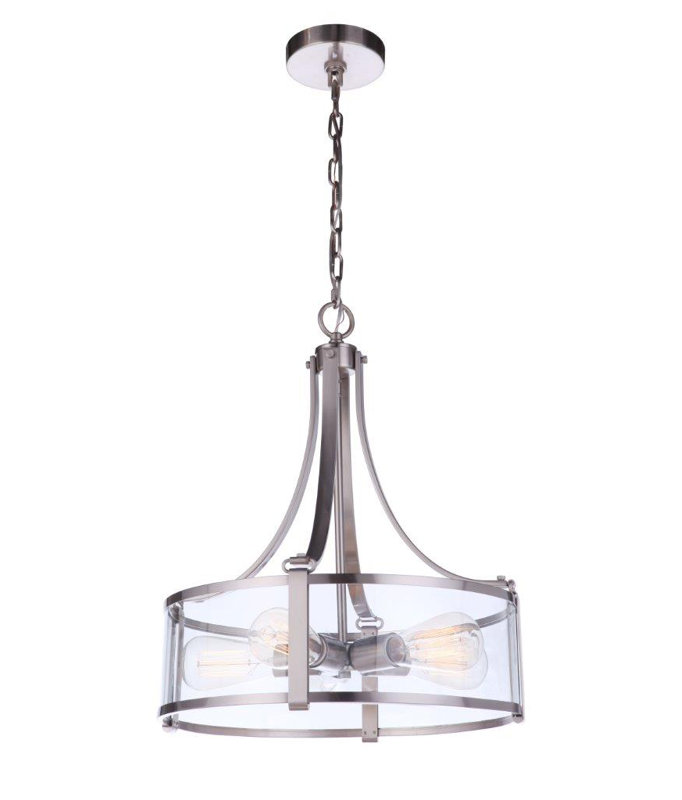 Luminaire suspendu tambour 5 lumières Antonine, Laiton nickel