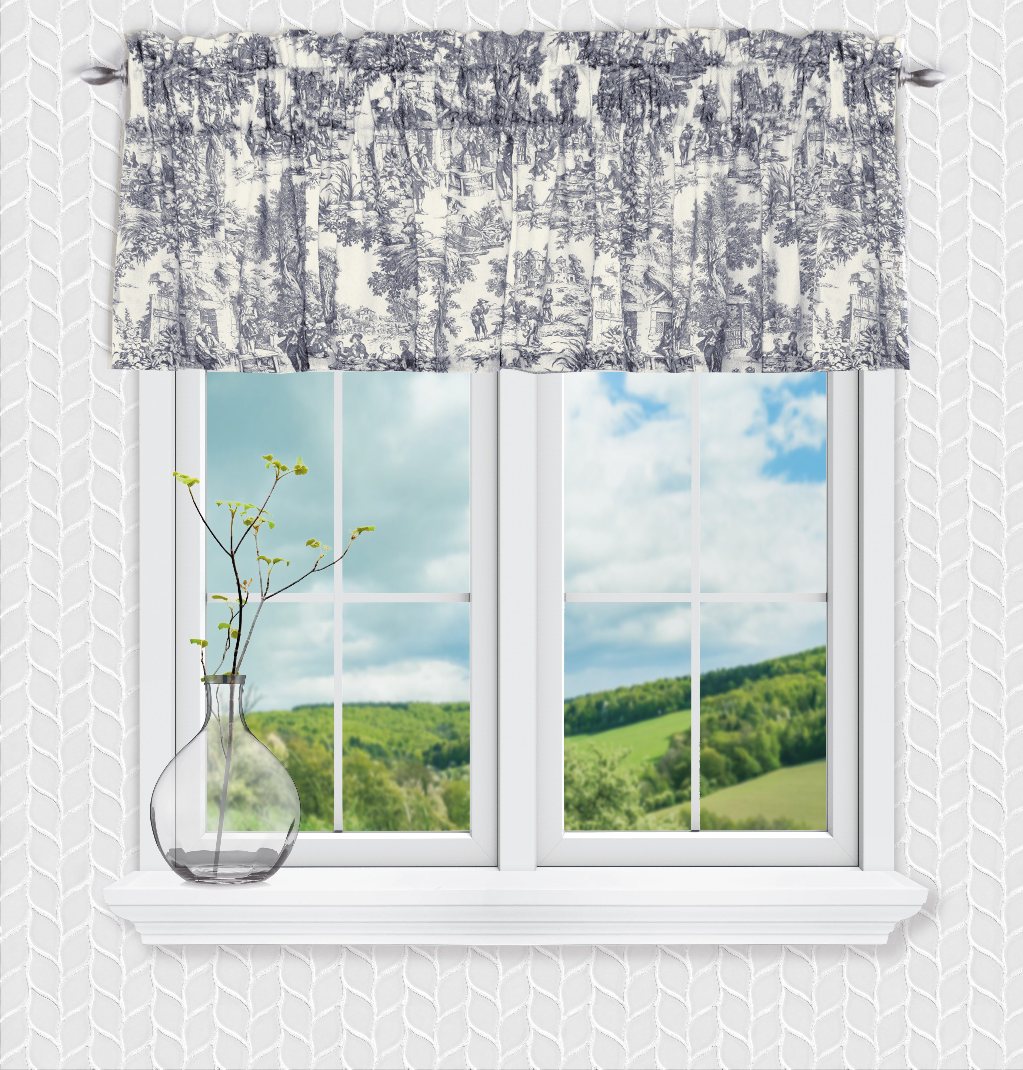 Darby Home Co Amelie Toile Cotton Tailored 70" Window Valance & Reviews