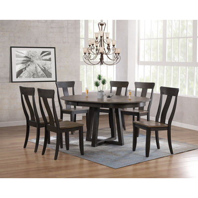Vibha Extendable Round Solid Wood 5-Piece Dining Set