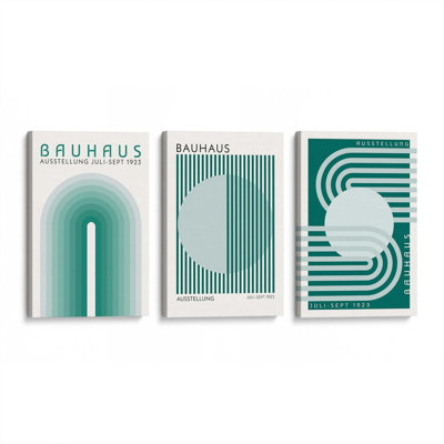 Green Bauhaus Trio, ensemble de 3 impressions