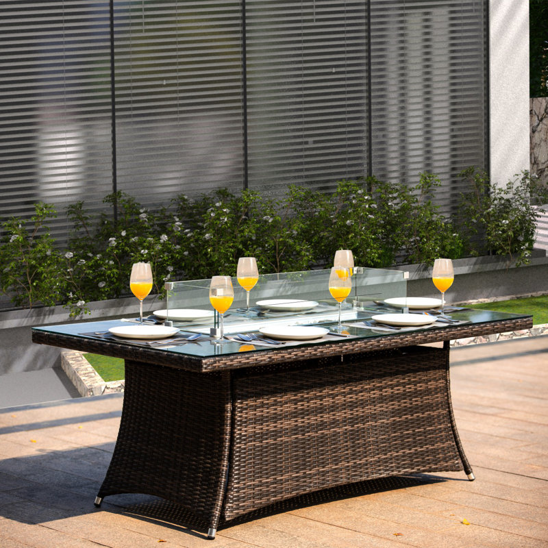 Onfleek Rectangle Aluminium Propane Smokeless Fire Pit Table