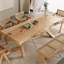 Table de salle à manger Burlywood en bois massif à pieds en X/croisés, forme libre-1982227697