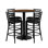 Hemant 36" Round Walnut Laminate Table Set with 4 Metal Barstools - Vinyl Seat