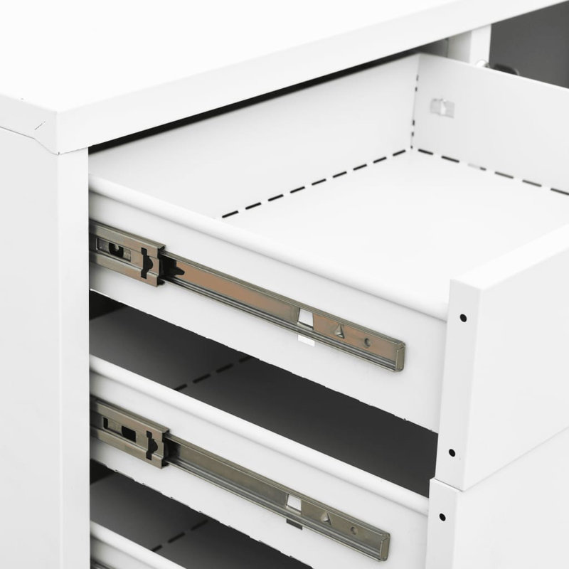 Office Cabinet 35.4" x 15.7" x 40.2" Steel, White