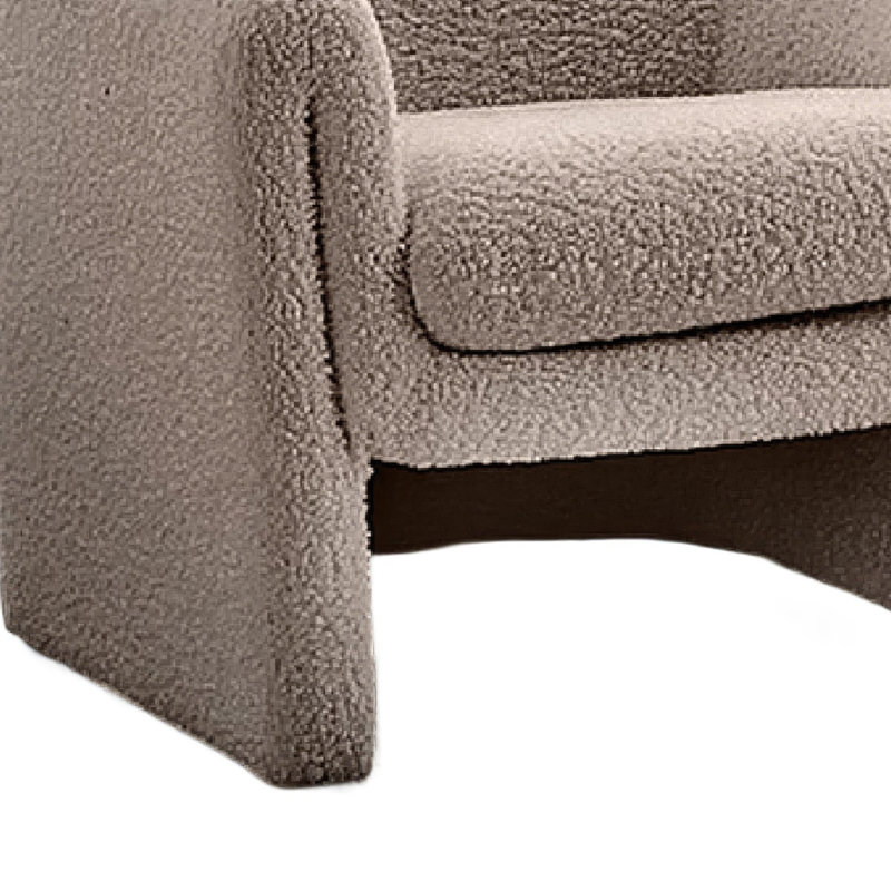 Chaise avec accoudoirs Danie, Mushroom Brown Boucle/Polyester Blend