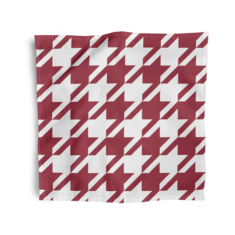 Lakaya Polyester Houndstooth Square Napkin, Red