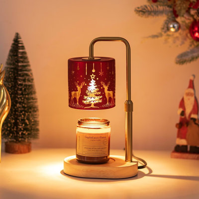 Lampe chauffe-bougies de Noël avec minuterie - Hauteur réglable, intensité variable, accessoires de décoration avec 2 ampoules, pour la fonte de cire et les fondants parfumés aux bougies