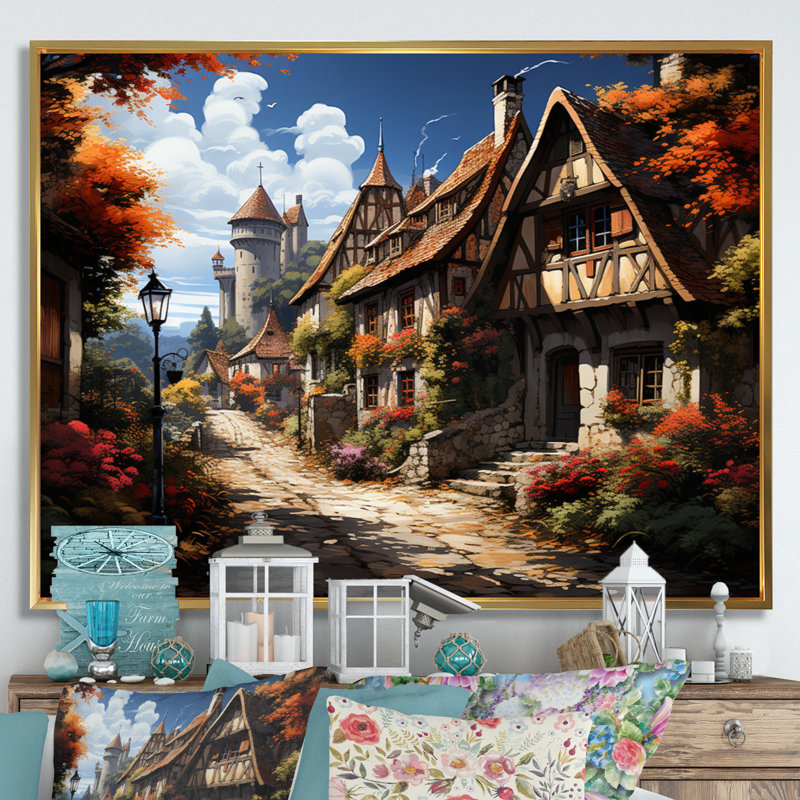 Paysage anglais pittoresque de l'Angleterre en Angleterre II - reproduction, Cadre flottant doré, H 24 po x l 32 po x P 1 po
