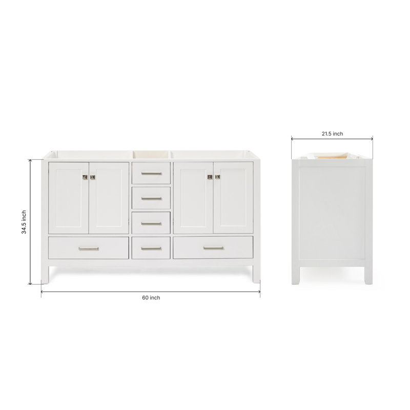 Cambridge 60'' W Bathroom Vanity Base, White