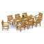 12 Seats 13 Pcs Grade-A Teak Wood Dining Set: 122" Caranas Double Extension Rectangle Table And 12 Devon Arm Chairs #11DV2912-159405265