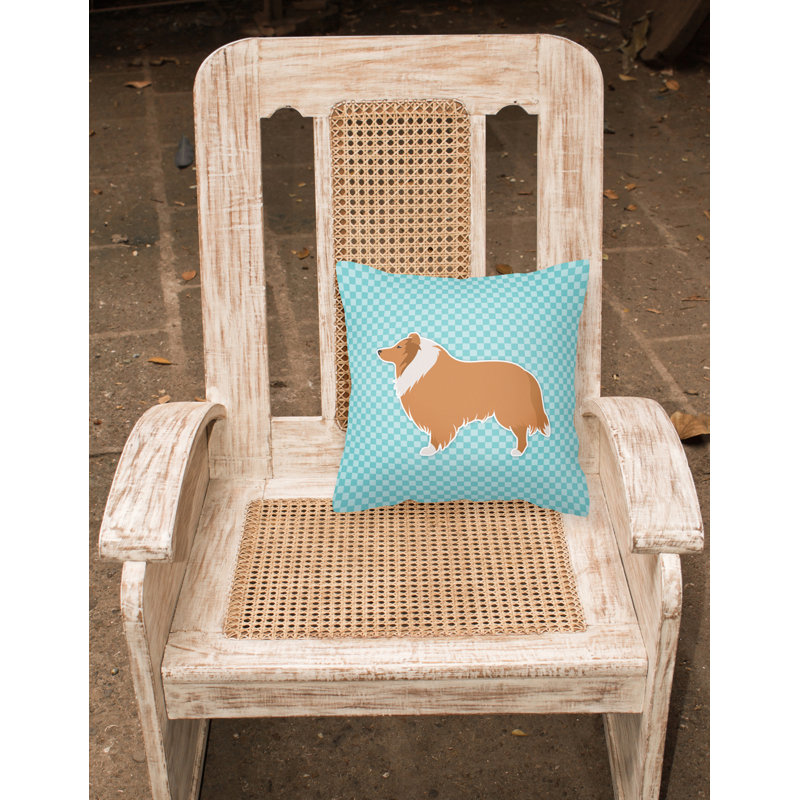 Coussin décoratif intérieur / extérieur Border Collie, Bleu, H 18 po x l 18 po x P 3 po