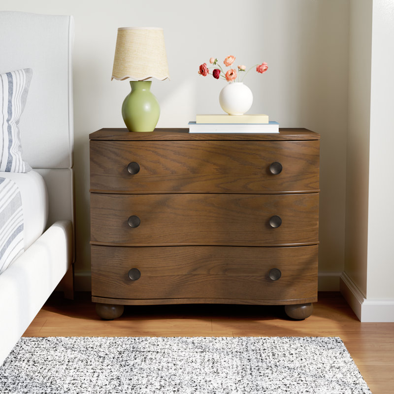 Tariel 32'' W Solid Wood Nightstand, Toasted Oak