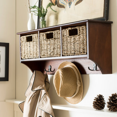 Stylish and Durable Wall Hook – 3-Basket Hanging Storage Rack with Removable Basket for Home Decor