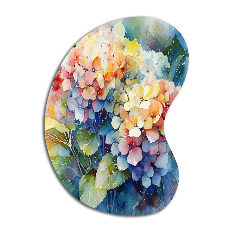 Reproduction de sculpture murale asymétrique en métal Creswell - forme unique d'hortensia, H 39 po x l 28 po