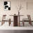 Retro light luxury rectangular dining table set-102552084