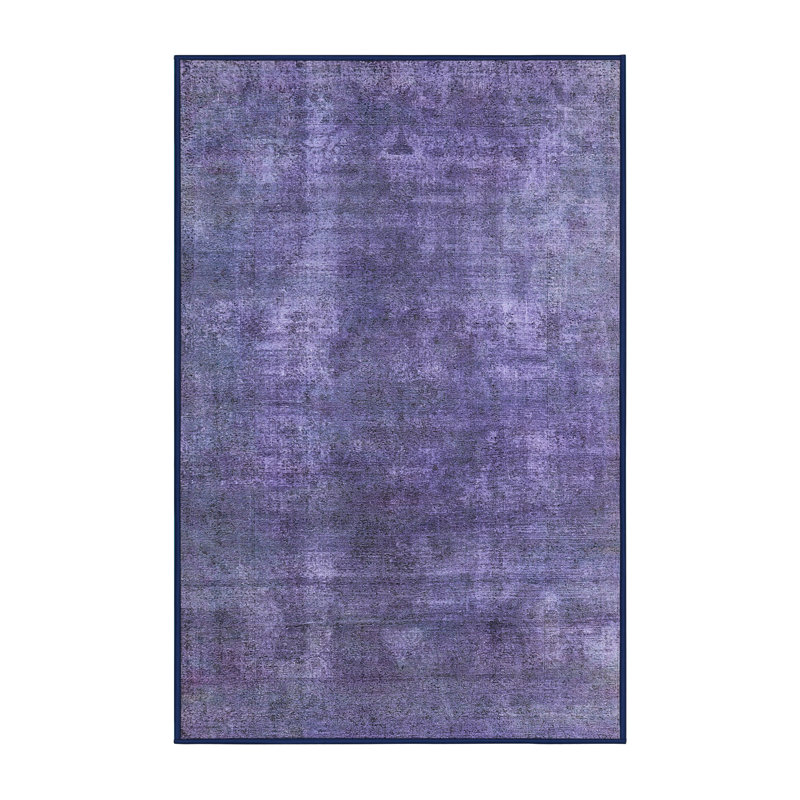 Tapis mauve à motif abstrait Rochus, Rectangle 4 pi x 6 pi