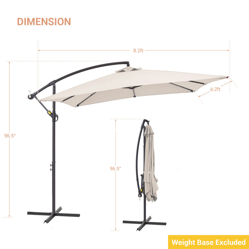 Scarlott 98.3" x 98.3" Square Umbrella, Beige