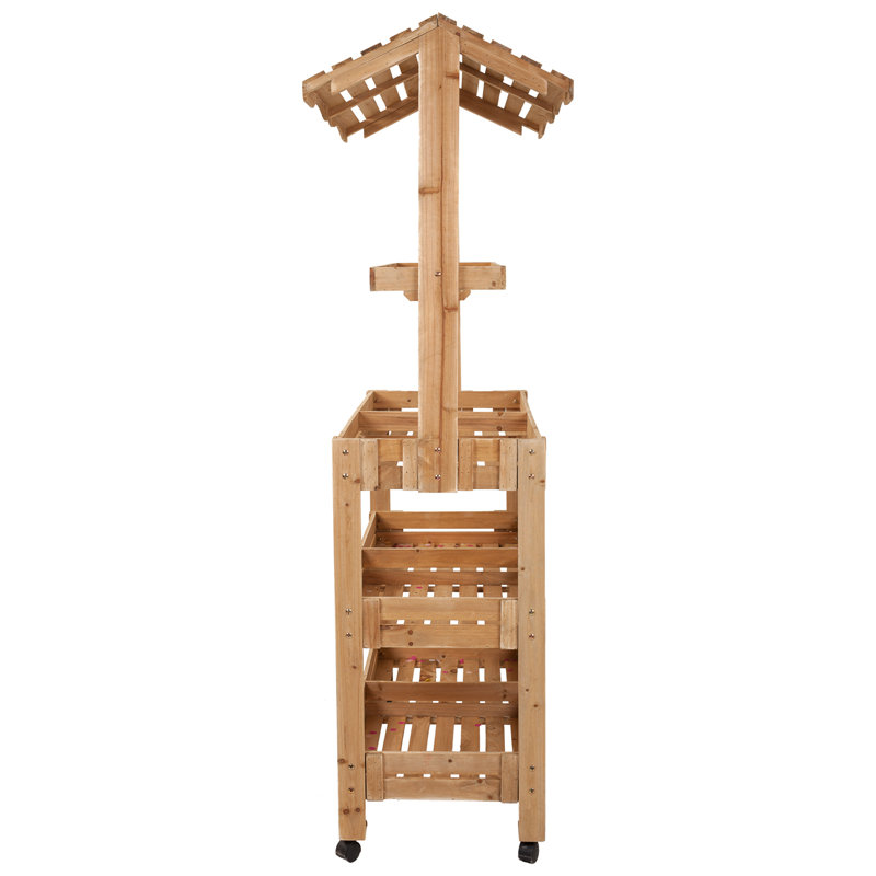 Sornson Manufactured Wood Merchandiser with Wheels, 171cm H x 93.5cm W x 53cm D, Brown