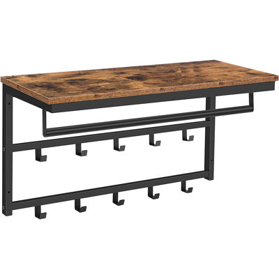 Gisbert Metal 10 - Hook Wall Mounted Coat Rack with Storage