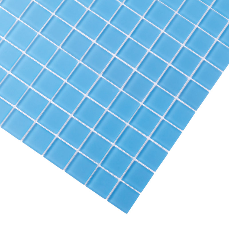 11.8" X 11.8" Matte Finished Glass Mosaic Tile, Sky Blue