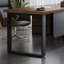 Bureau brun clair + bois massif rectangulaire noir + bureaux en fer-108304539-108304541