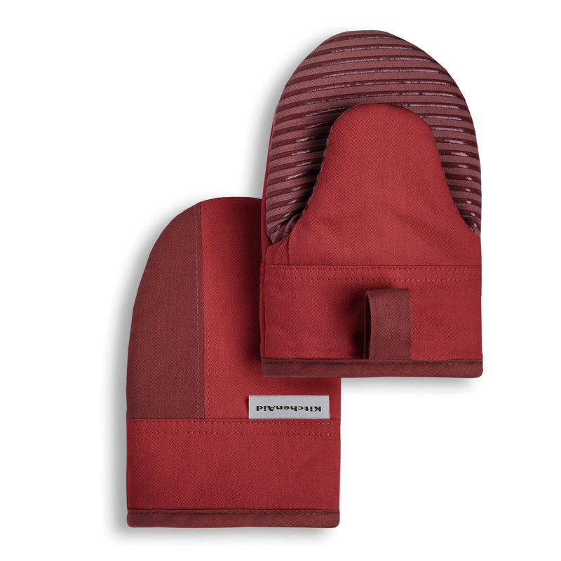 KitchenAid Beacon Mini 2-Piece Oven Mitt, Red, 8"