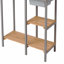 Table de patio pour l'extérieur en bois avec évier, banc de jardin avec tablette