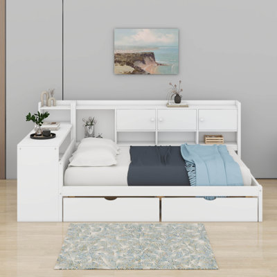 Twin Size Daybed With Storage Cabinets And 2 Drawers