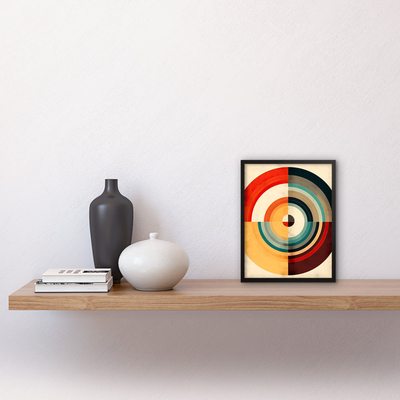 Ayanni Concentric Circles Bauhaus Style Minimal Colourful Vintage - Single Picture Frame Print