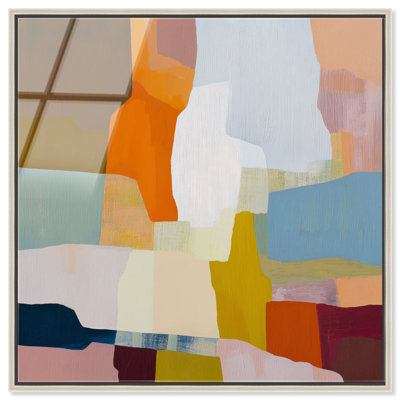 «Safran Mesa», reproduction d'art acrylique encadrée par Art Remedy, cadre argenté, 16 x 16