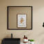 Miroir carré 32 po en aluminium noir pour couloir, grande surface de réflexion, cadre, design contemporain, miroir de salle de bain mural facile à installer, processus intemporel-129487254-129487257