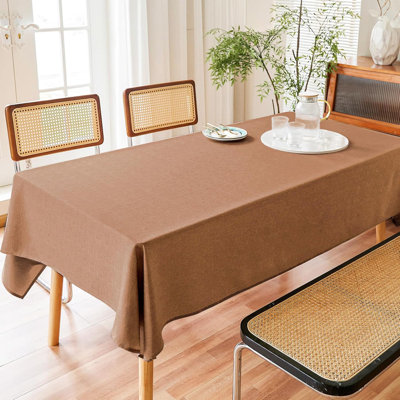 Textured Linen Tablecloth Rectangle 52x70 Water Resistant Spill-Proof Wipeable Table