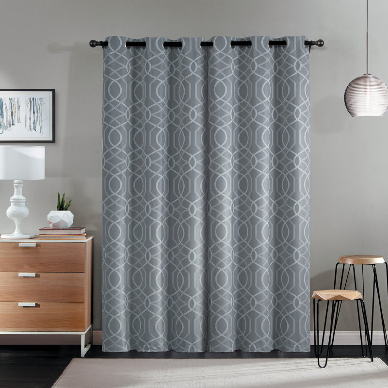 Gracija Semi Sheer Curtain Pair, Taupe, 38" W x 96" L