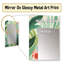 Vert et rose léopard, élégance tropicale II - miroir mural décoratif léopard, miroir jaune, impression sur métal-2125908310