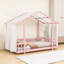 Lit plateforme en bois avec baldaquin en tissu transparent et guirlande lumineuse-1415078476-1415081395